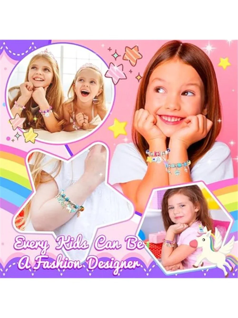 Charm Bracelet Making Kit DIY Jewelry Set Beads Gift Box Girls Craft Jewelry